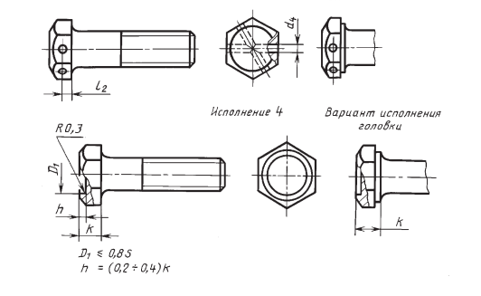 ГОСТ 7798-70 Болты с шестигранной головкой рис. 1