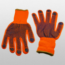 Перчатки зимние акрил, с ПВХ оранжевые