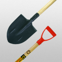 Лопата копальная остроконечная с деревянным черенком и ручкой тип1 (рельсовая сталь)