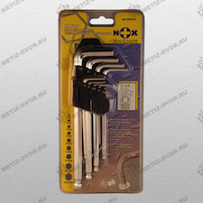 Набор ключей имбусовых, 9 шт (1,5-10 мм) NOX